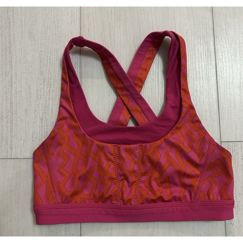 Lululemon Seawheeze Run Stuff Your Bra II Size 4 Pink Orange AZPU/JWMG